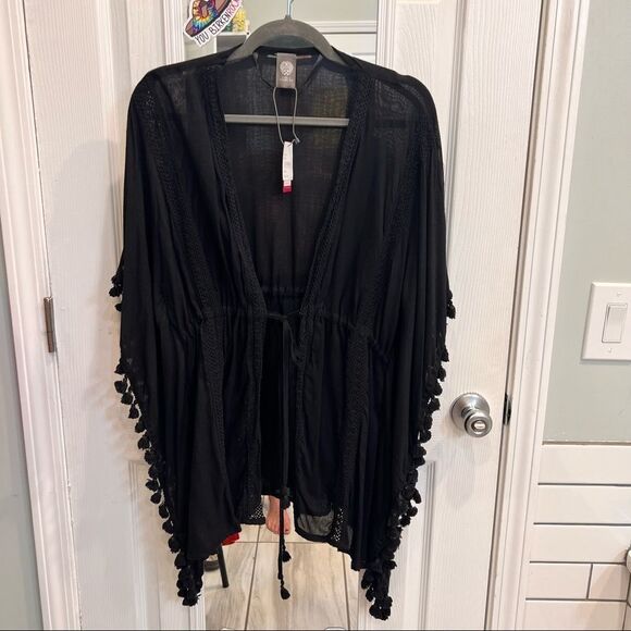 Vince Camuto sheer swimsuit coverup w drawstring waist (OS)- new with tags! - Picture 6 of 11